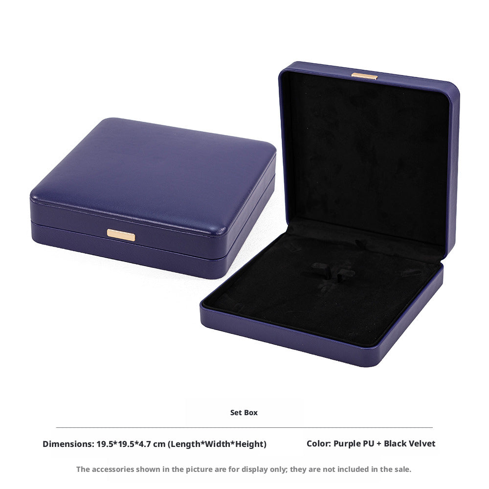 5pcs PU Leather Dome Jewelry Box Gold Accent – Ring Necklace Bracelet Gift Case