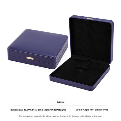 5pcs PU Leather Dome Jewelry Box Gold Accent – Ring Necklace Bracelet Gift Case
