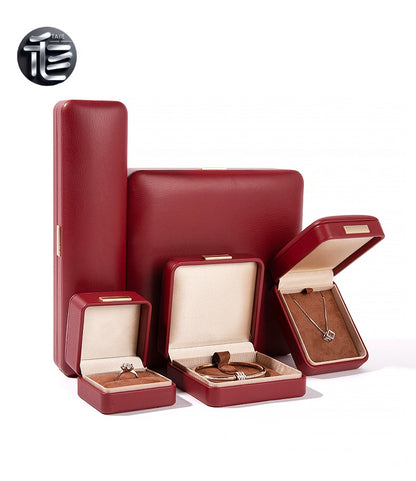 PU Leather Jewelry Box Ring Necklace Case Gift for Her Proposal Wedding