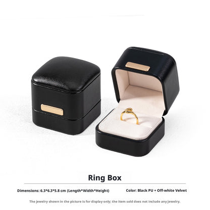 5pcs PU Leather Dome Jewelry Box Gold Accent – Ring Necklace Bracelet Gift Case