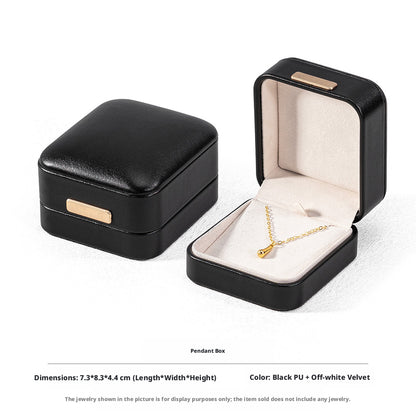 5pcs PU Leather Dome Jewelry Box Gold Accent – Ring Necklace Bracelet Gift Case