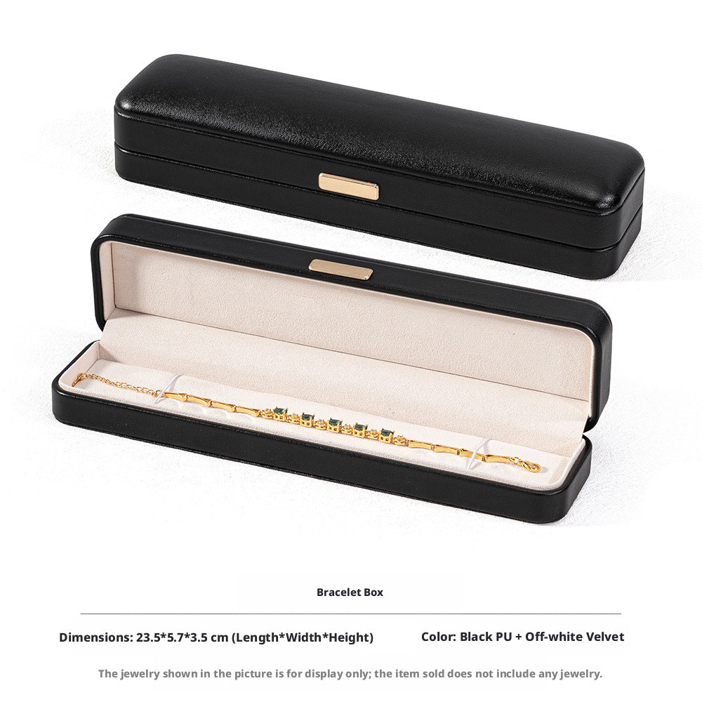 5pcs PU Leather Dome Jewelry Box Gold Accent – Ring Necklace Bracelet Gift Case
