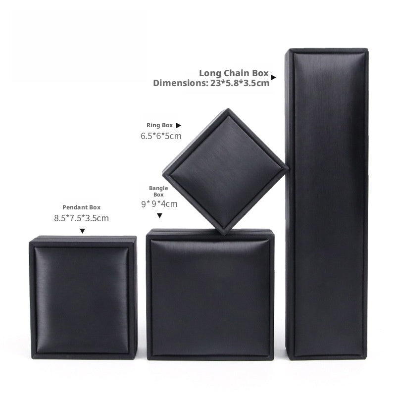 5pcs PU Leather Jewelry Box Ring Necklace Case Gift for Women Proposal Wedding