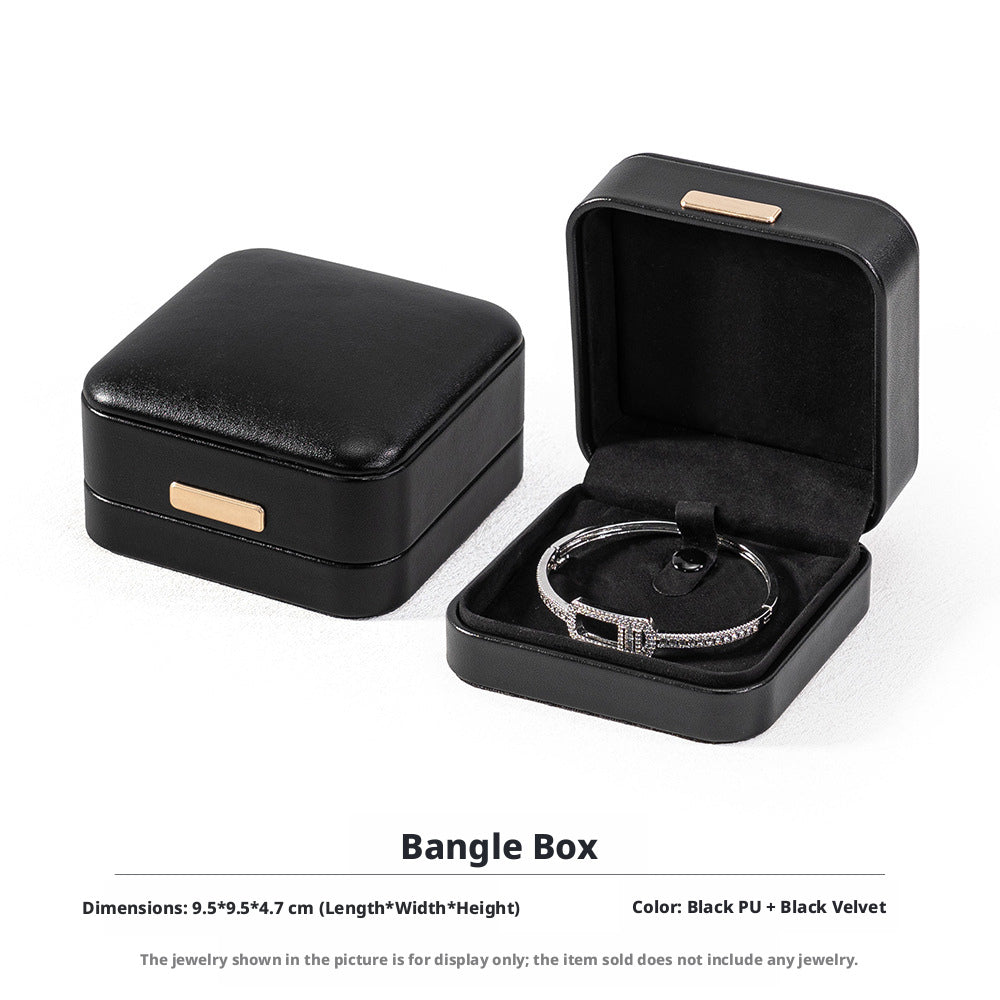5pcs PU Leather Dome Jewelry Box Gold Accent – Ring Necklace Bracelet Gift Case