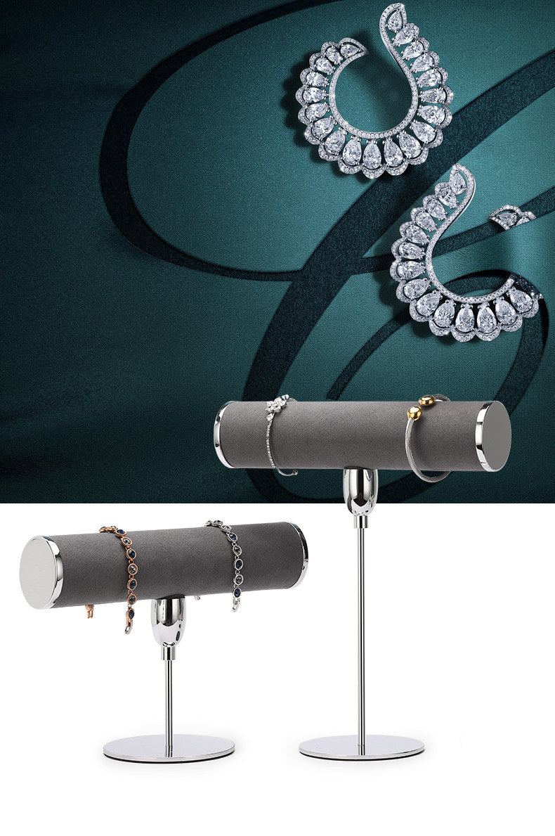 T Bar Bracelet Holder Stand, Single Tier Velvet Jewelry T Stand for Bangles Watches