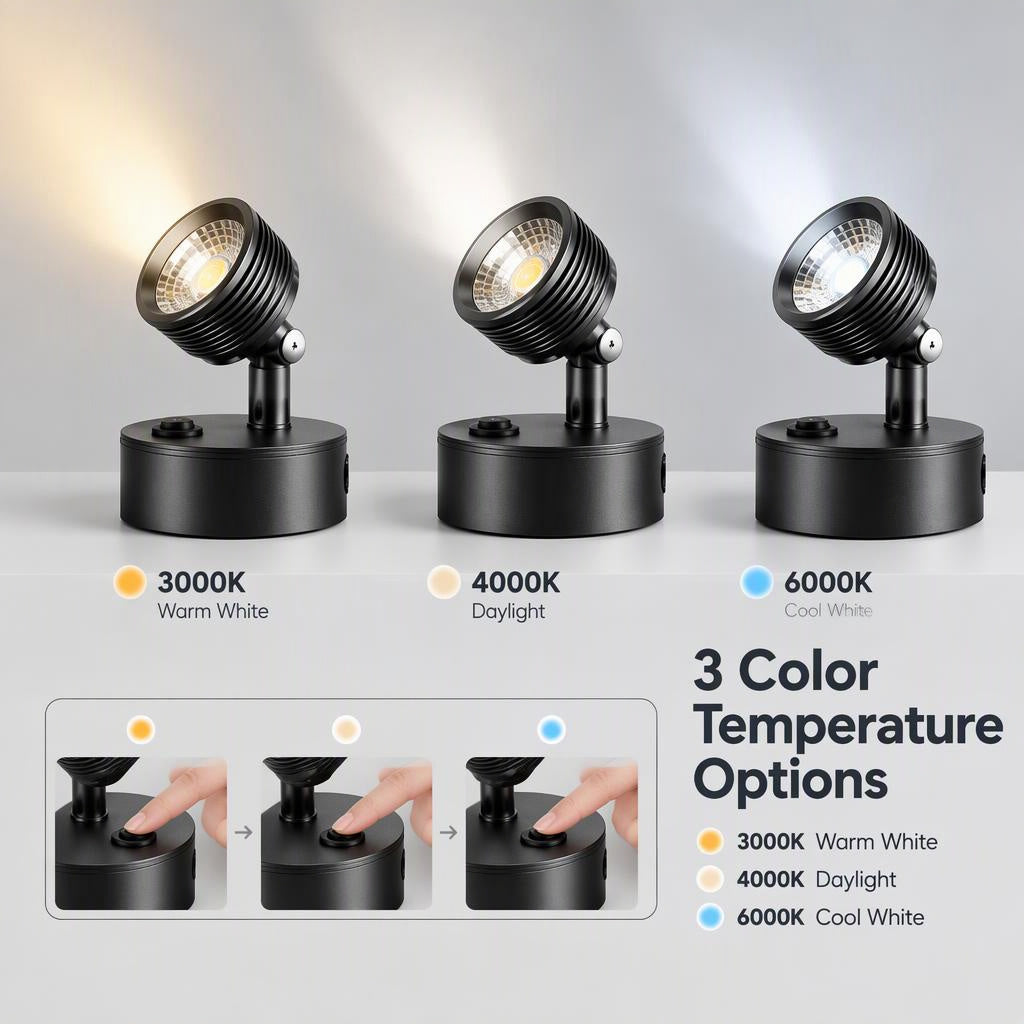 Freestanding LED Spotlight, Portable Display Light No Installation Needed, 360° Adjustable