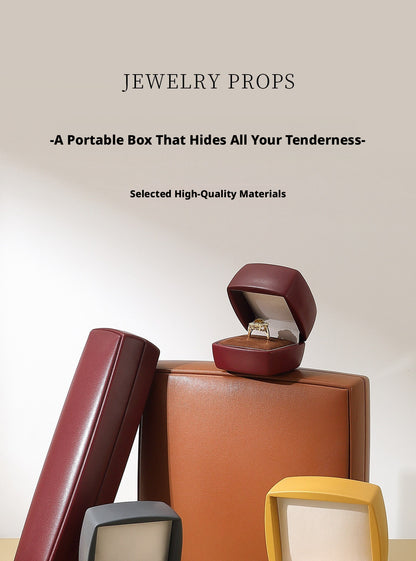 PU Leather Jewelry Gift Box, Minimalist Ring Pendant Necklace Storage Case, Elegant Jewelry Box