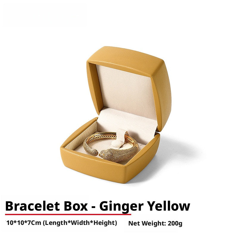 PU Leather Jewelry Gift Box, Minimalist Ring Pendant Necklace Storage Case, Elegant Jewelry Box
