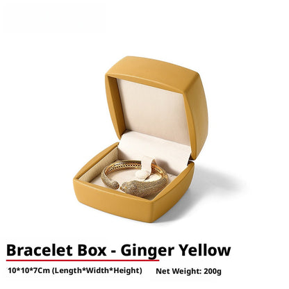 PU Leather Jewelry Gift Box, Minimalist Ring Pendant Necklace Storage Case, Elegant Jewelry Box