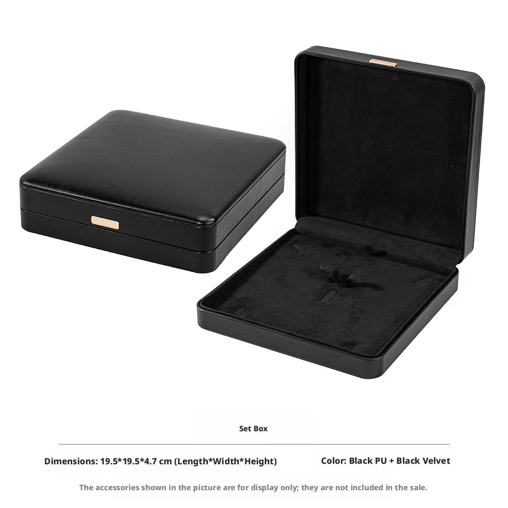 5pcs PU Leather Dome Jewelry Box Gold Accent – Ring Necklace Bracelet Gift Case