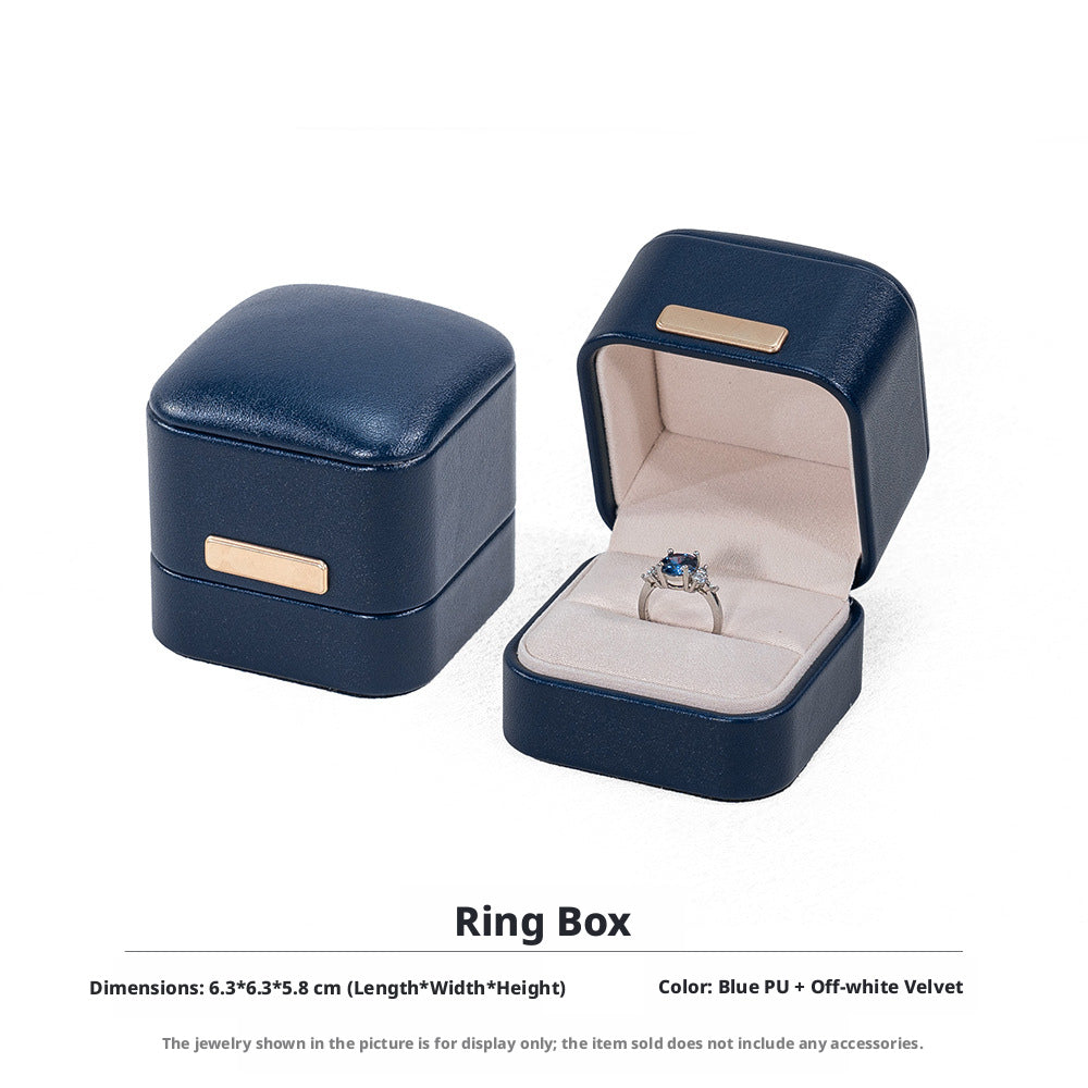 5pcs PU Leather Dome Jewelry Box Gold Accent – Ring Necklace Bracelet Gift Case
