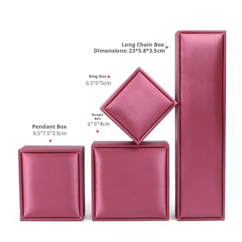 5pcs PU Leather Jewelry Box Ring Necklace Case Gift for Women Proposal Wedding