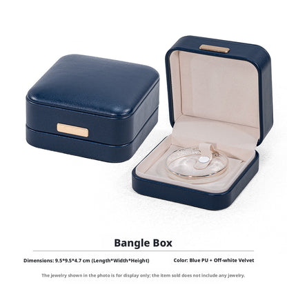5pcs PU Leather Dome Jewelry Box Gold Accent – Ring Necklace Bracelet Gift Case
