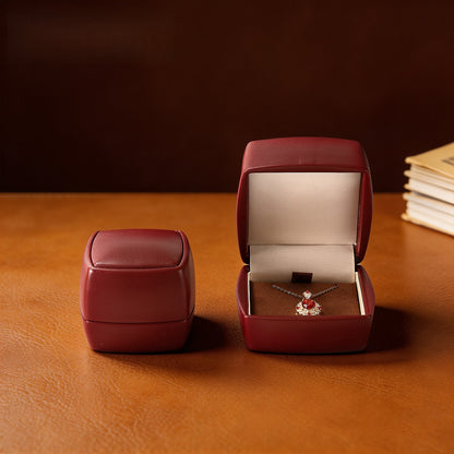 PU Leather Jewelry Gift Box, Minimalist Ring Pendant Necklace Storage Case, Elegant Jewelry Box