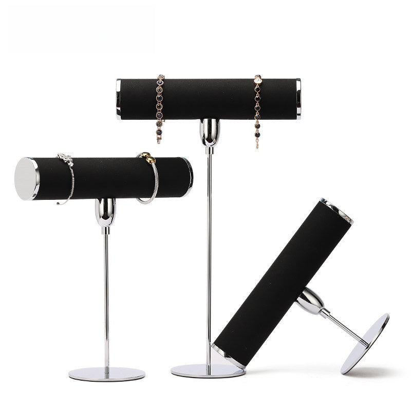 T Bar Bracelet Holder Stand, Single Tier Velvet Jewelry T Stand for Bangles Watches