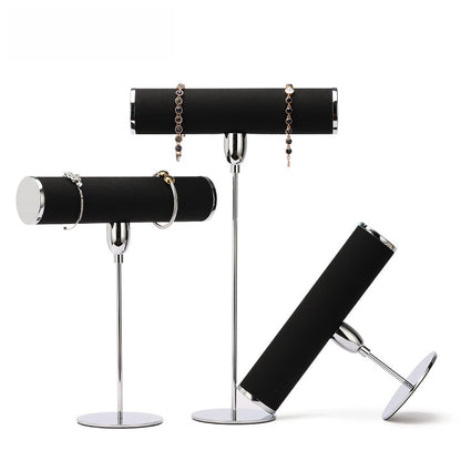 T Bar Bracelet Holder Stand, Single Tier Velvet Jewelry T Stand for Bangles Watches