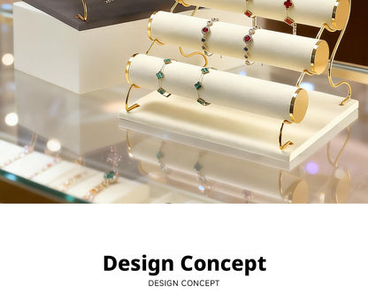 3 Tier Bracelet Holder Stand, Velvet Jewelry Display Rack for Bracelets Bangles Watches
