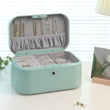 Lockable Jewelry Box for Women, Elegant Dresser Jewelry Organizer, Secure Birthday Gift Case