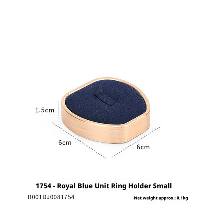 Luxury Suede Jewelry Display Set with Gold Metal Frame for Showcase