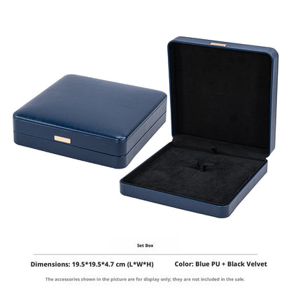 5pcs PU Leather Dome Jewelry Box Gold Accent – Ring Necklace Bracelet Gift Case