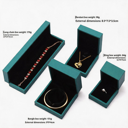 5pcs PU Leather Jewelry Box Ring Necklace Case Gift for Women Proposal Wedding