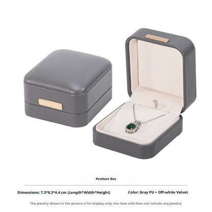 5pcs PU Leather Dome Jewelry Box Gold Accent – Ring Necklace Bracelet Gift Case