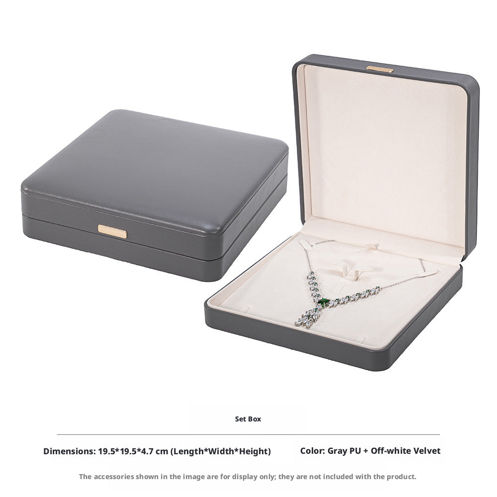 5pcs PU Leather Dome Jewelry Box Gold Accent – Ring Necklace Bracelet Gift Case