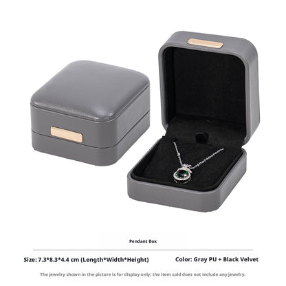 5pcs PU Leather Dome Jewelry Box Gold Accent – Ring Necklace Bracelet Gift Case