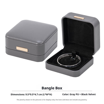 5pcs PU Leather Dome Jewelry Box Gold Accent – Ring Necklace Bracelet Gift Case