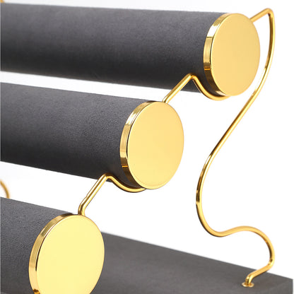 3 Tier Bracelet Holder Stand, Velvet Jewelry Display Rack for Bracelets Bangles Watches