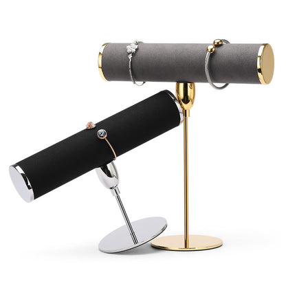 T Bar Bracelet Holder Stand, Single Tier Velvet Jewelry T Stand for Bangles Watches