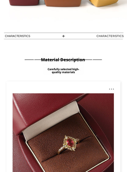 PU Leather Jewelry Gift Box, Minimalist Ring Pendant Necklace Storage Case, Elegant Jewelry Box