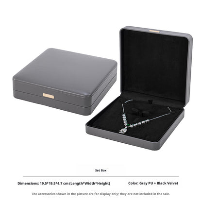 5pcs PU Leather Dome Jewelry Box Gold Accent – Ring Necklace Bracelet Gift Case