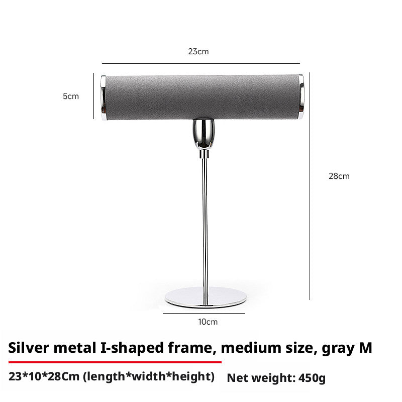 T Bar Bracelet Holder Stand, Single Tier Velvet Jewelry T Stand for Bangles Watches
