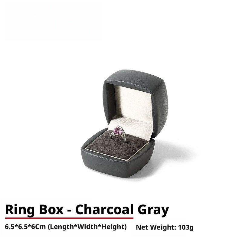 PU Leather Jewelry Gift Box, Minimalist Ring Pendant Necklace Storage Case, Elegant Jewelry Box