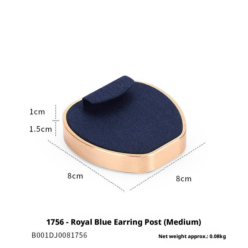 Luxury Suede Jewelry Display Set with Gold Metal Frame for Showcase
