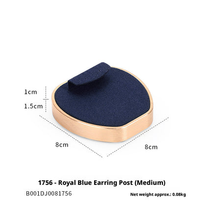 Luxury Suede Jewelry Display Set with Gold Metal Frame for Showcase