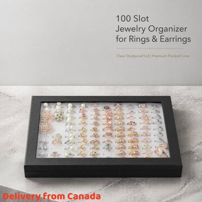 100 Ring Storage Box Paper Jewelry Organizer Display Case Bulk Container Holder