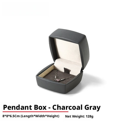 PU Leather Jewelry Gift Box, Minimalist Ring Pendant Necklace Storage Case, Elegant Jewelry Box