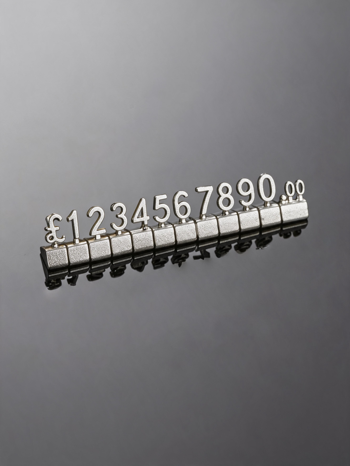 Modular Metal Price Display Numbers, Jewelry Shop Signs (USD, GBP,EURO)