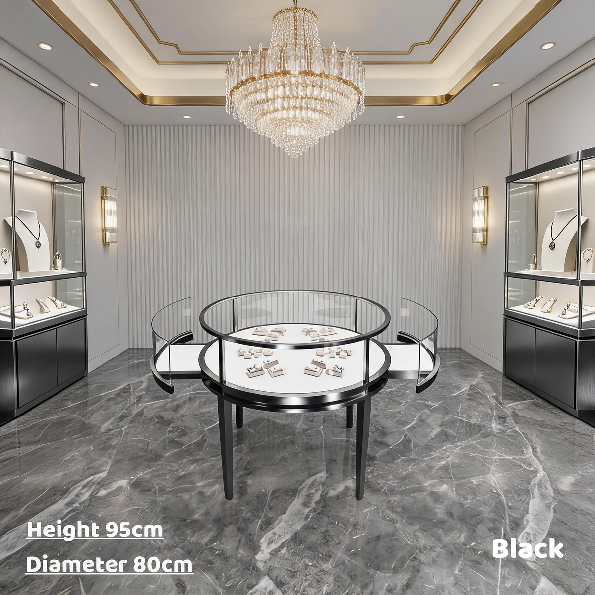 Stainless Steel Electroplated Jewelry Display Stand - Countertop Showcase Rack for Retail Stores Jewelry cabinet