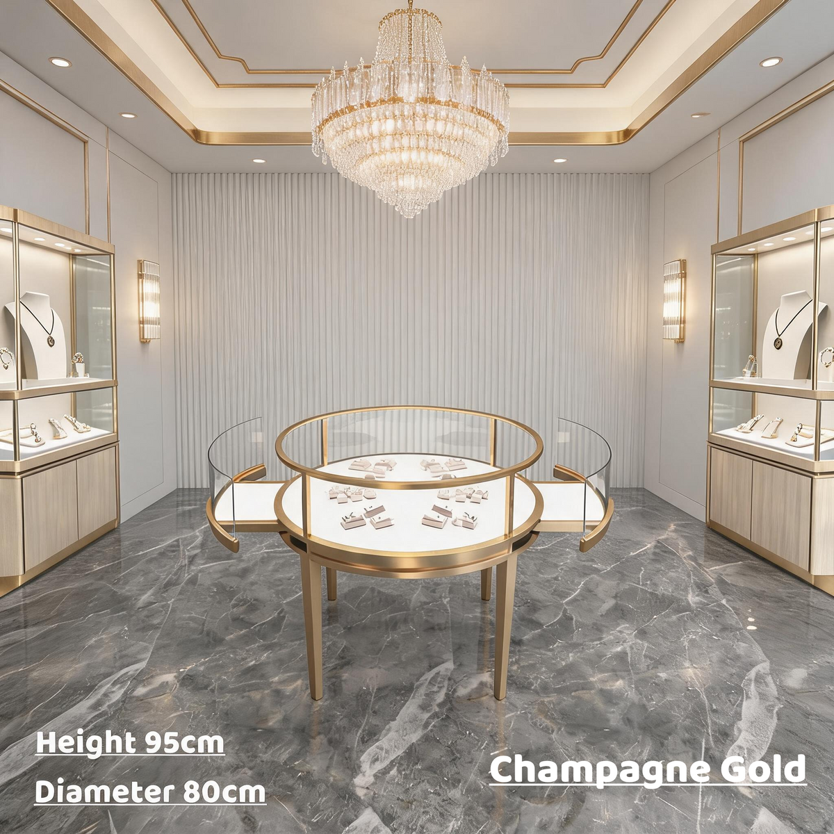 Stainless Steel Electroplated Jewelry Display Stand - Countertop Showcase Rack for Retail Stores Jewelry cabinet