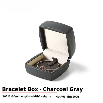 PU Leather Jewelry Gift Box, Minimalist Ring Pendant Necklace Storage Case, Elegant Jewelry Box