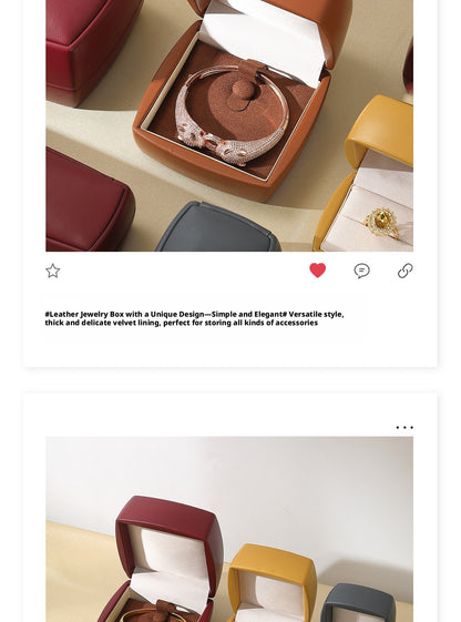 PU Leather Jewelry Gift Box, Minimalist Ring Pendant Necklace Storage Case, Elegant Jewelry Box