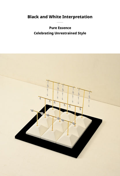 Beige Suede Jewelry Display Set with Pyramid Risers for Vendors