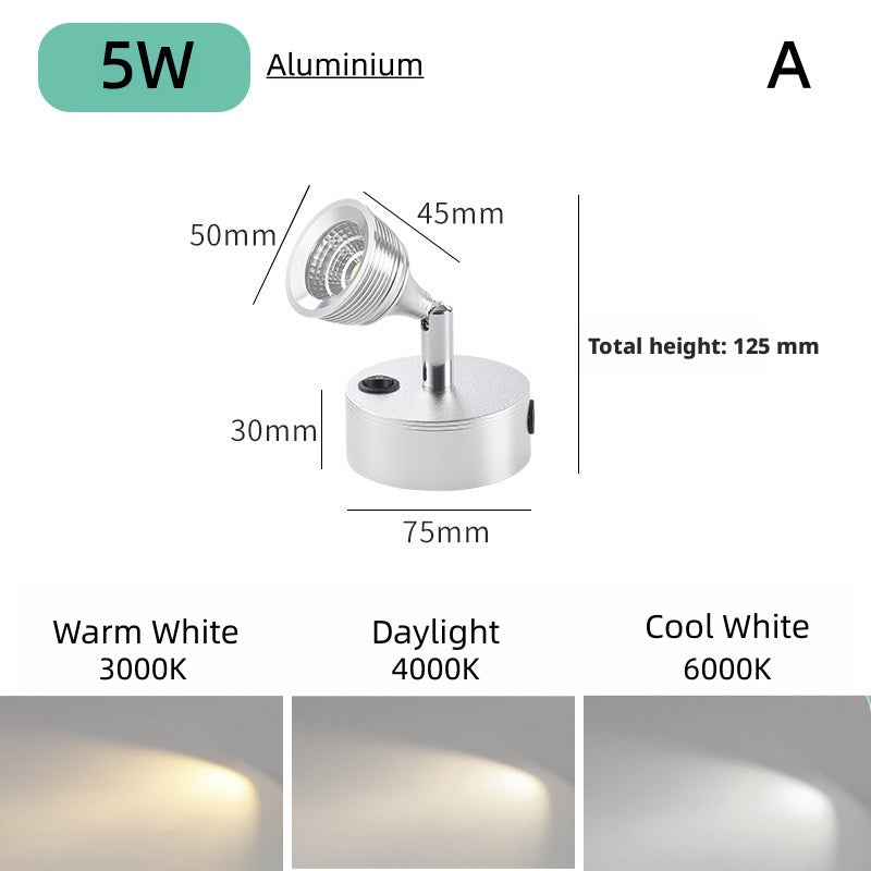 Freestanding LED Spotlight, Portable Display Light No Installation Needed, 360° Adjustable