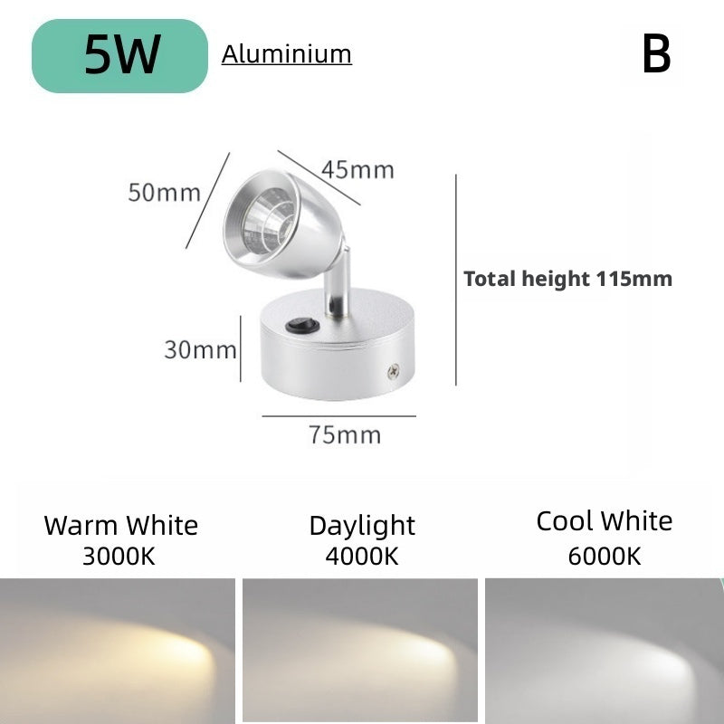 Freestanding LED Spotlight, Portable Display Light No Installation Needed, 360° Adjustable