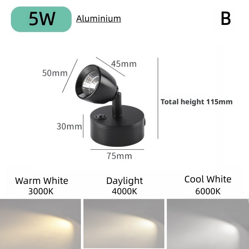 Freestanding LED Spotlight, Portable Display Light No Installation Needed, 360° Adjustable