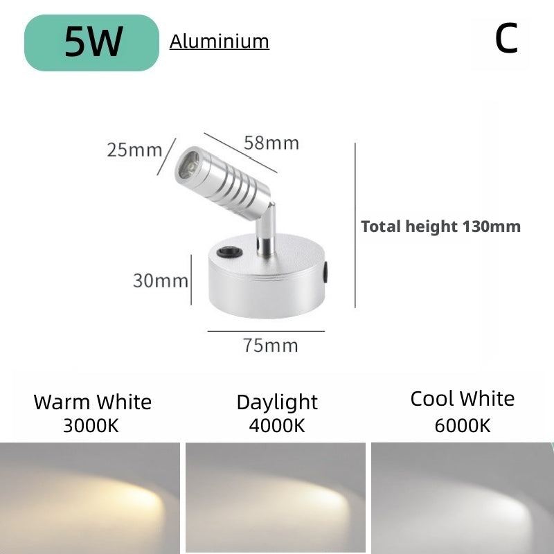 Freestanding LED Spotlight, Portable Display Light No Installation Needed, 360° Adjustable