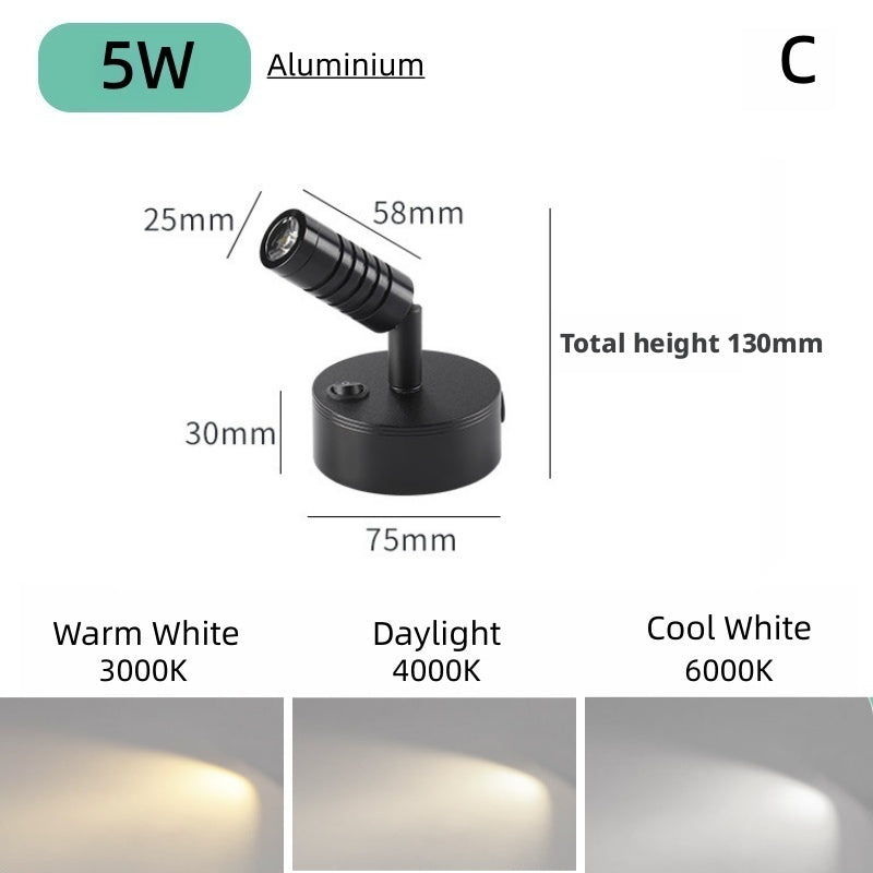 Freestanding LED Spotlight, Portable Display Light No Installation Needed, 360° Adjustable